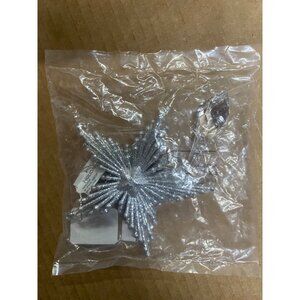 Holiday Lane Silver Sparkle And Shine Bells Silver Star Ornament New WIth Tag